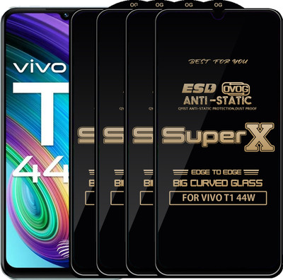 Qyist Edge To Edge Tempered Glass for VIVO T1 44W(Pack of 4)
