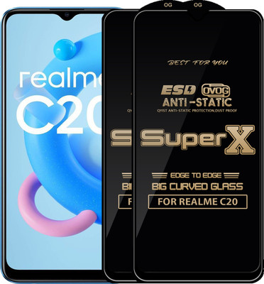 Qyist Edge To Edge Tempered Glass for REALME C20(Pack of 2)