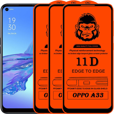 Xester Edge To Edge Tempered Glass for OPPO A53(Pack of 3)