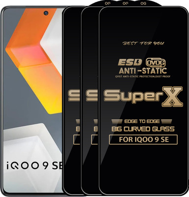 Qyist Edge To Edge Tempered Glass for IQOO 9 SE(Pack of 3)