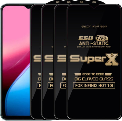 Qyist Edge To Edge Tempered Glass for INFINIX HOT 10I(Pack of 4)