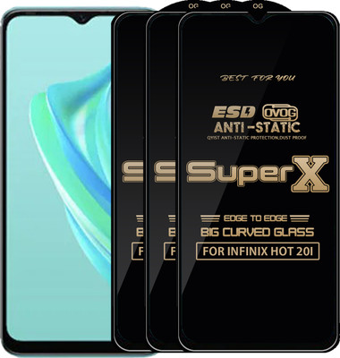 Qyist Edge To Edge Tempered Glass for INFINIX HOT 20I(Pack of 3)