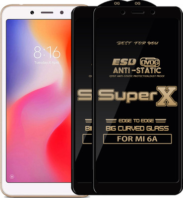 Qyist Edge To Edge Tempered Glass for Mi Redmi 6A(Pack of 2)