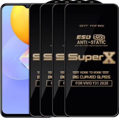 Qyist Edge To Edge Tempered Glass for VIVO Y31 2020(Pack of 4)