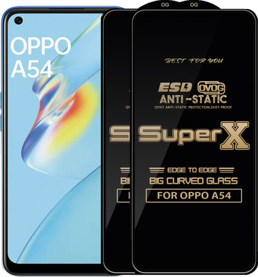 Qyist Edge To Edge Tempered Glass for OPPO A54(Pack of 2)