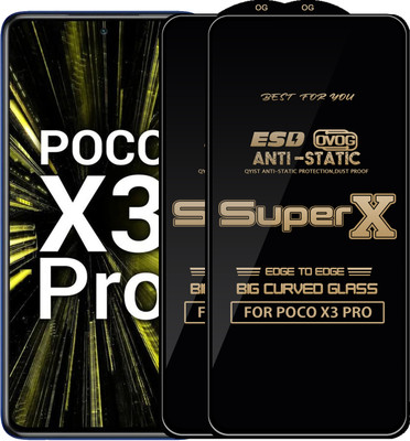 Qyist Edge To Edge Tempered Glass for POCO X3 PRO(Pack of 2)