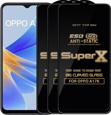 Qyist Edge To Edge Tempered Glass for OPPO A17K(Pack of 3)