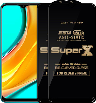 Qyist Edge To Edge Tempered Glass for REDMI 9 PRIME(Pack of 2)