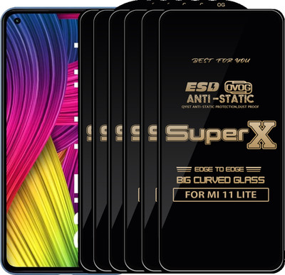Qyist Edge To Edge Tempered Glass for MI 11 LITE(Pack of 6)