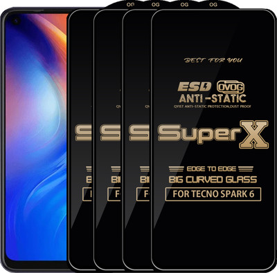 Qyist Edge To Edge Tempered Glass for TECNO SPARK 6(Pack of 4)