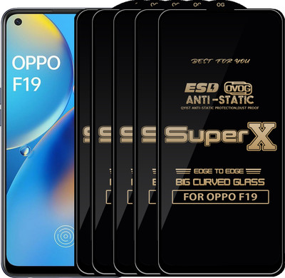 Qyist Edge To Edge Tempered Glass for OPPO F19(Pack of 5)