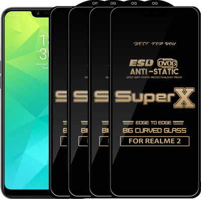 Qyist Edge To Edge Tempered Glass for Realme 2(Pack of 4)
