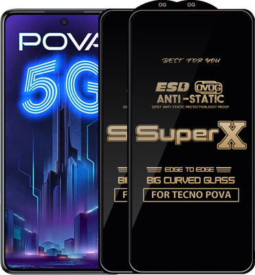 Qyist Edge To Edge Tempered Glass for TECNO POVA(Pack of 2)