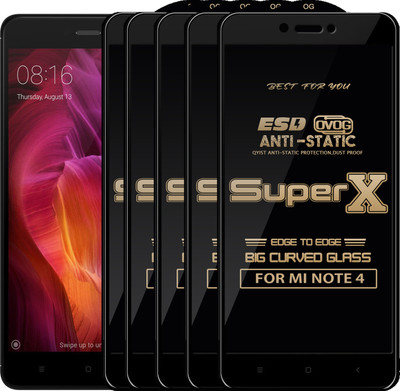 Qyist Edge To Edge Tempered Glass for Mi Redmi Note 4(Pack of 5)