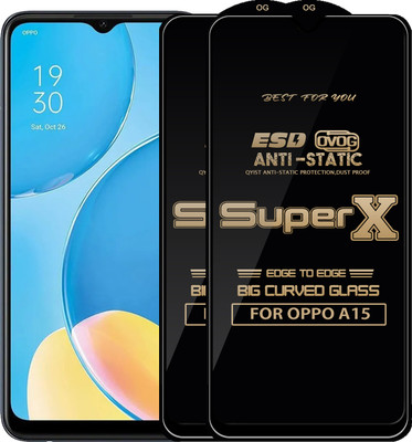 Qyist Edge To Edge Tempered Glass for OPPO A15(Pack of 2)