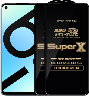 Qyist Edge To Edge Tempered Glass for REALME 6I(Pack of 2)