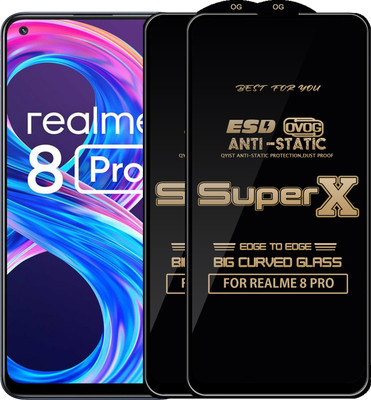Qyist Edge To Edge Tempered Glass for REALME 8 PRO(Pack of 2)