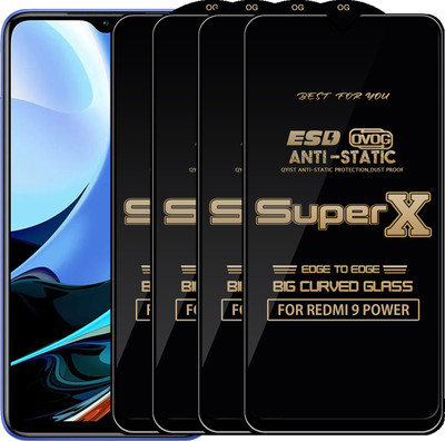 Qyist Edge To Edge Tempered Glass for REDMI 9 POWER(Pack of 4)