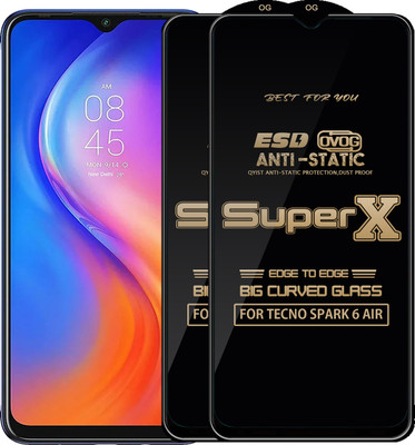 Qyist Edge To Edge Tempered Glass for TECNO SPARK 6 AIR(Pack of 2)