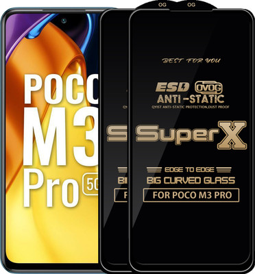 Qyist Edge To Edge Tempered Glass for POCO M3 PRO(Pack of 2)