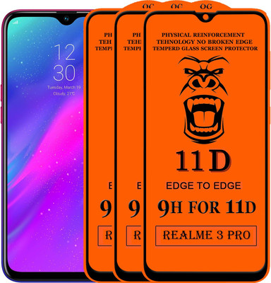 Xester Edge To Edge Tempered Glass for Realme 3 Pro(Pack of 3)