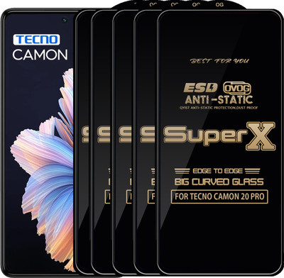Qyist Edge To Edge Tempered Glass for TECNO CAMON 20 PRO(Pack of 5)