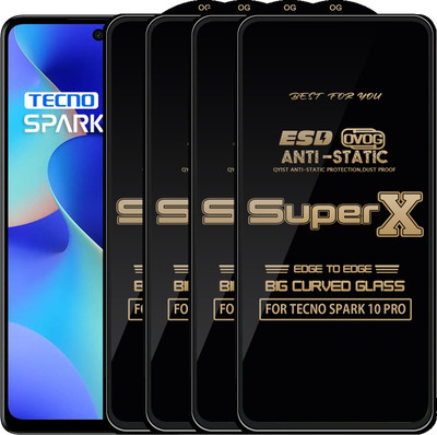 Qyist Edge To Edge Tempered Glass for TECNO SPARK 10 PRO(Pack of 4)