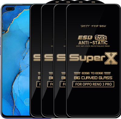 Qyist Edge To Edge Tempered Glass for OPPO RENO 3 PRO(Pack of 4)