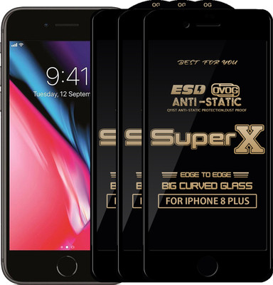 Qyist Edge To Edge Tempered Glass for Apple iPhone 8 Plus(Pack of 3)