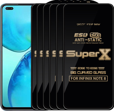 Qyist Edge To Edge Tempered Glass for INFINIX NOTE 8(Pack of 6)