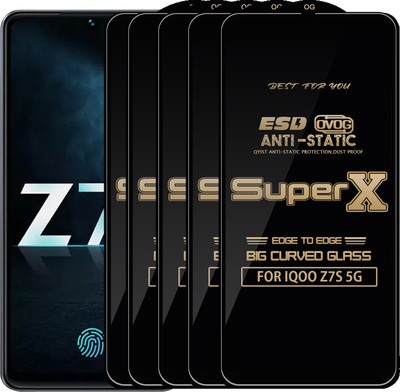 Qyist Edge To Edge Tempered Glass for IQOO Z7S 5G(Pack of 5)