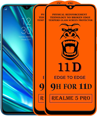 Xester Edge To Edge Tempered Glass for Realme 5 Pro(Pack of 2)
