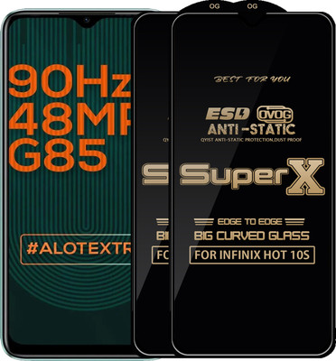 Qyist Edge To Edge Tempered Glass for INFINIX HOT 10S(Pack of 2)
