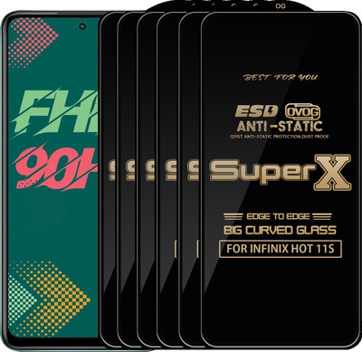 Qyist Edge To Edge Tempered Glass for INFINIX HOT 11S(Pack of 6)