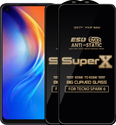 Qyist Edge To Edge Tempered Glass for TECNO SPARK 6(Pack of 2)