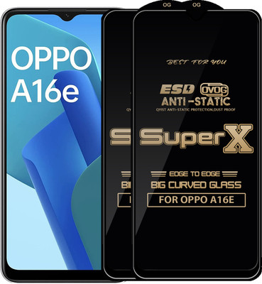 Qyist Edge To Edge Tempered Glass for OPPO A16E(Pack of 2)