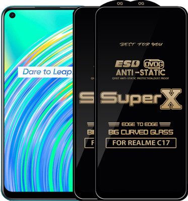 Qyist Edge To Edge Tempered Glass for REALME C17(Pack of 2)