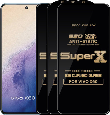 Qyist Edge To Edge Tempered Glass for VIVO X60(Pack of 3)