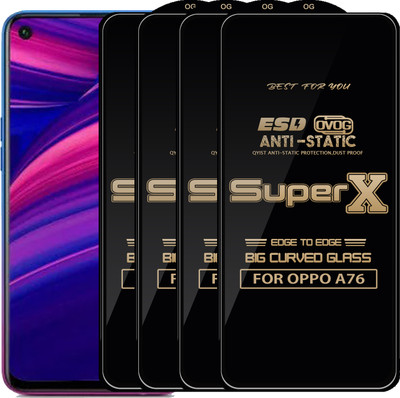 Qyist Edge To Edge Tempered Glass for OPPO A76(Pack of 4)