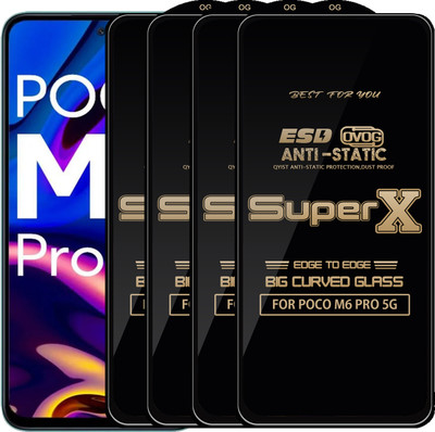 Qyist Edge To Edge Tempered Glass for POCO M6 PRO 5G(Pack of 4)