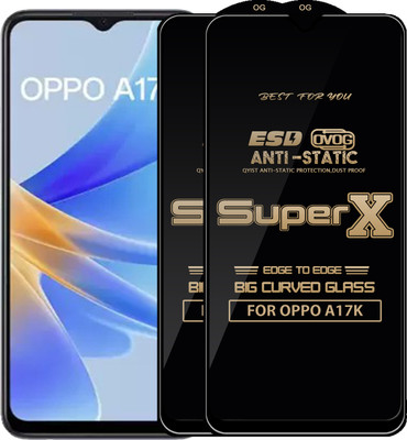 Qyist Edge To Edge Tempered Glass for OPPO A17K(Pack of 2)