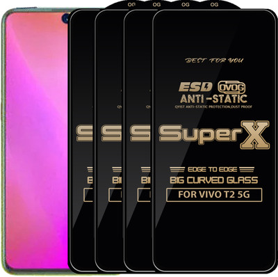 Qyist Edge To Edge Tempered Glass for VIVO T2 5G(Pack of 4)