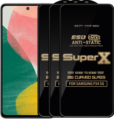 Qyist Edge To Edge Tempered Glass for SAMSUNG F54 5G(Pack of 3)