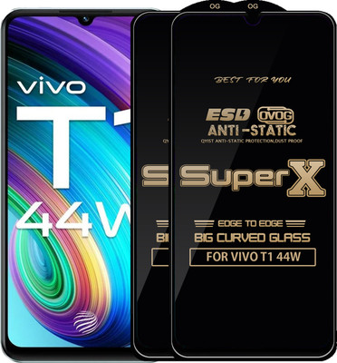 Qyist Edge To Edge Tempered Glass for VIVO T1 44W(Pack of 2)