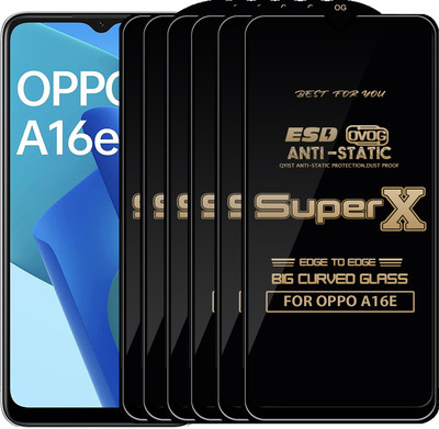 Qyist Edge To Edge Tempered Glass for OPPO A16E(Pack of 6)