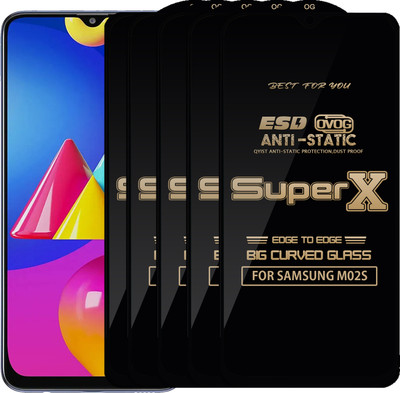Qyist Edge To Edge Tempered Glass for SAMSUNG M02S(Pack of 5)