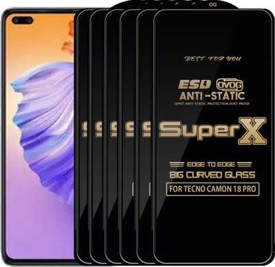 Qyist Edge To Edge Tempered Glass for TECNO CAMON 18 PRO(Pack of 6)