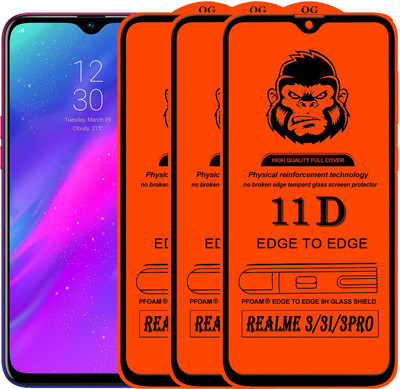 Xester Edge To Edge Tempered Glass for Realme 3i(Pack of 3)