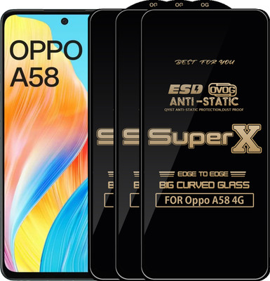 Qyist Edge To Edge Tempered Glass for Oppo A58 4G(Pack of 3)