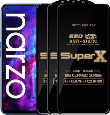 Qyist Edge To Edge Tempered Glass for REALME NARZO 30 PRO(Pack of 3)